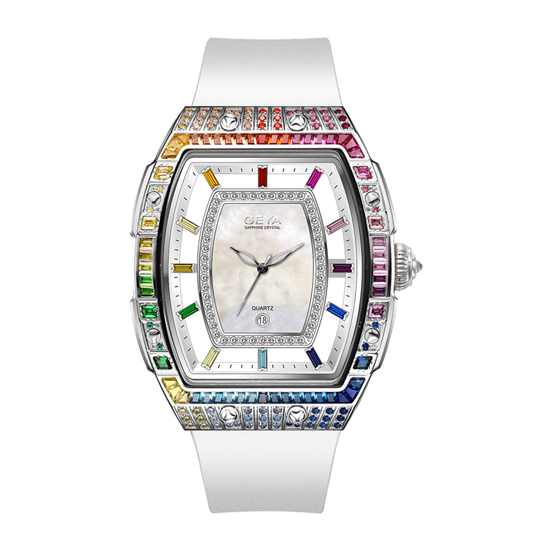 ?SALE? Quartz Crystal Silver Watch Amazon.com: Gosasa Luxury Unisex Crystal Diamond Watches  main image 2