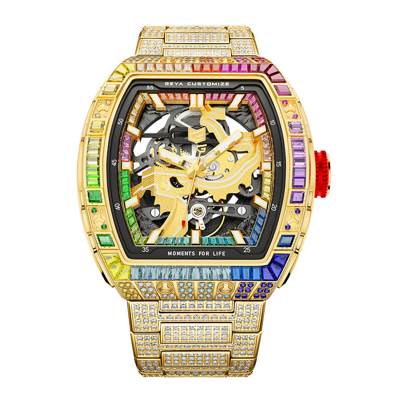 Série Zircon Arc-en-ciel - Montre Automatique Squelette G78193