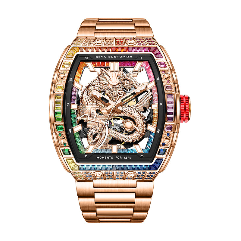 Série Zircon Arc-en-ciel - Montre Automatique Squelette G78193