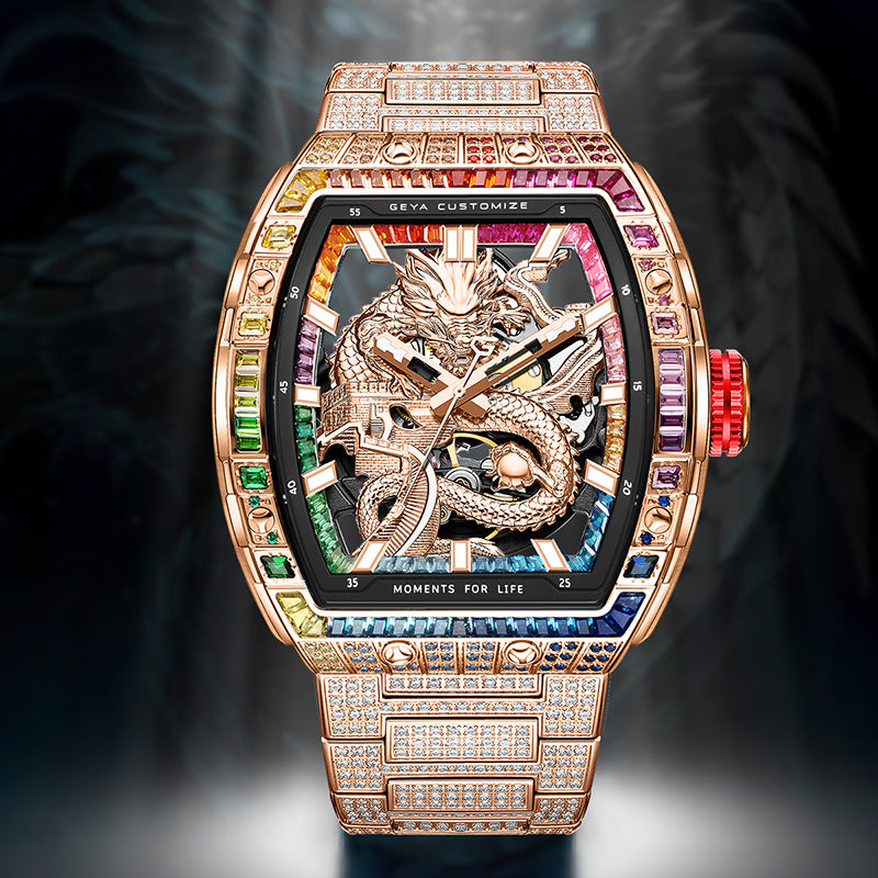 Série Zircon Arc-en-ciel - Montre Automatique Squelette G78193
