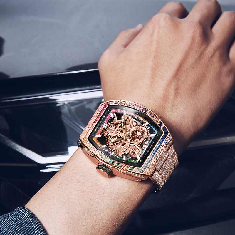Série Zircon Arc-en-ciel - Montre Automatique Squelette G78193