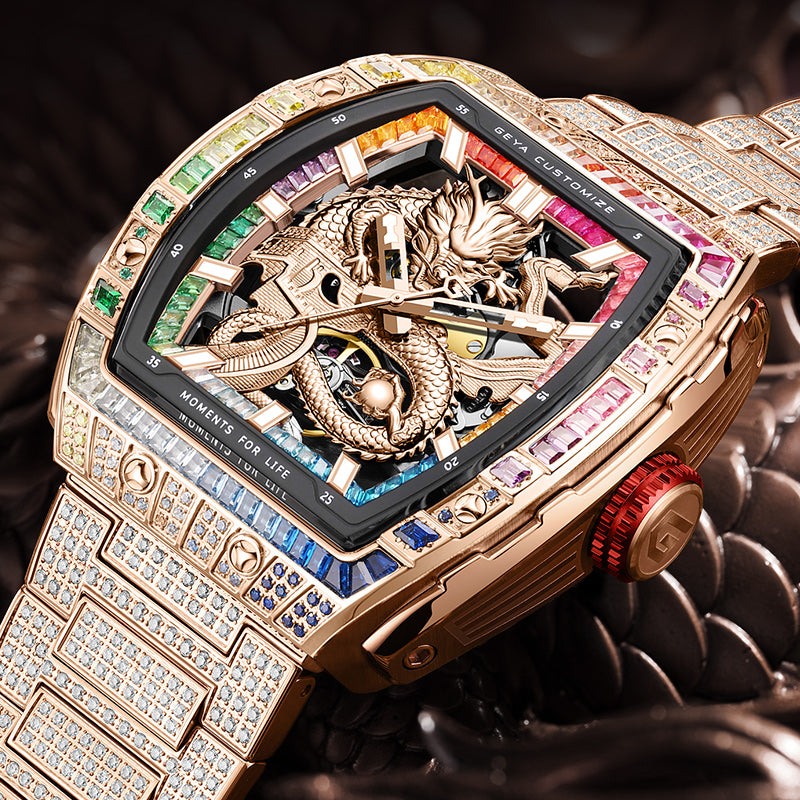 Série Zircon Arc-en-ciel - Montre Automatique Squelette G78193