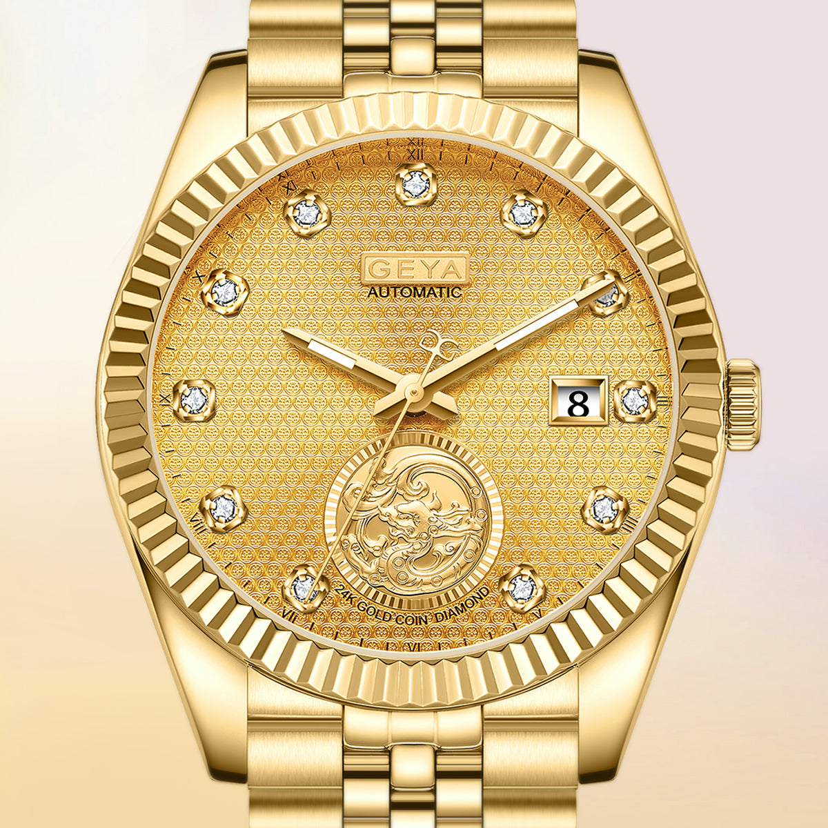 Montre Automatique Mécanique de Luxe en Or pour Couple G09018