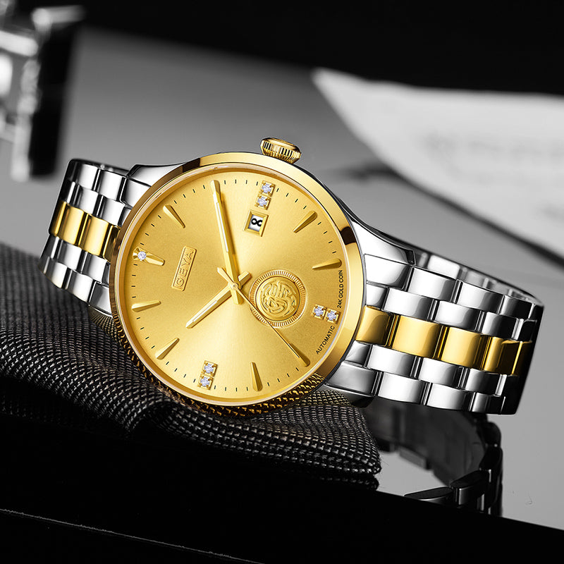 Reloj Mecánico de Pareja de Lujo en Oro G09012