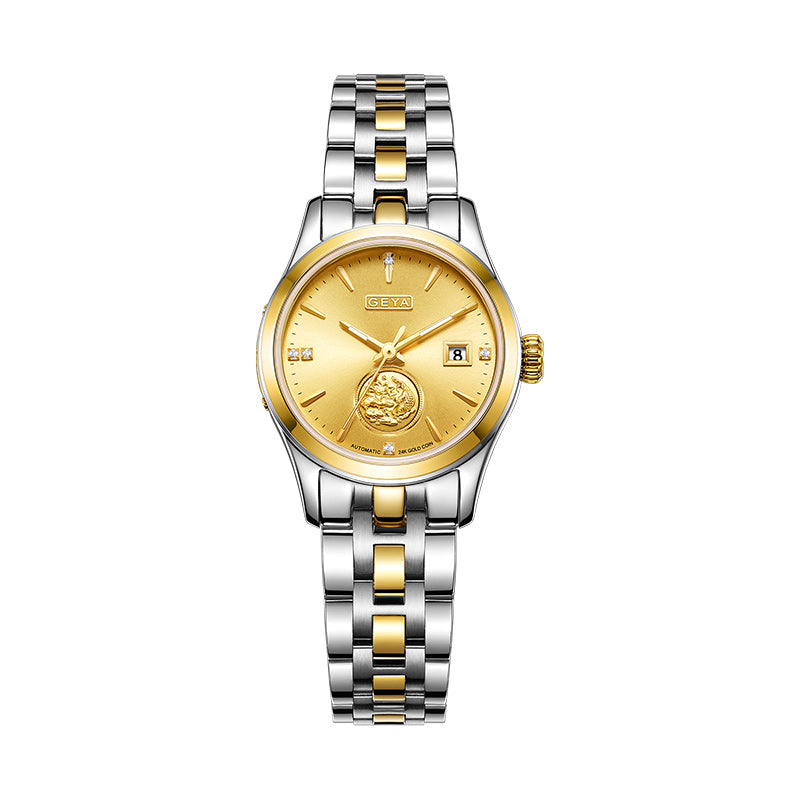 Montre mécanique de couple de luxe en or G09012